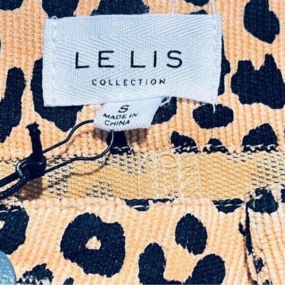 Le Lis Leopard Print Corduroy Mini Skirt Size Small Tan Statement Classic NEW - Picture 4 of 15